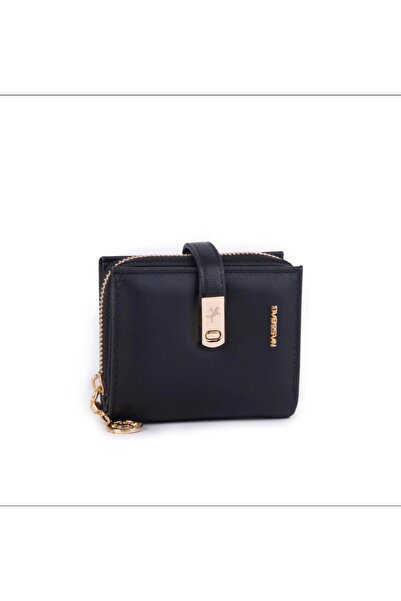 Nas Bag Kadın Çift Kapaklı Mini Cüzdan Siyah