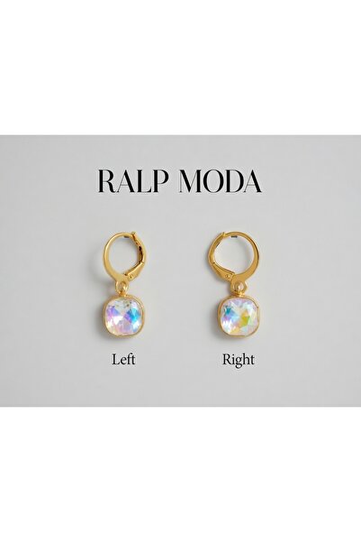 Ralp Moda أقراط نسائية مرصعة بالأحجار الملونة - تصميم أنيق وراقٍ |