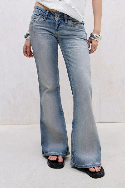 Messy Girls Βίντατζ Γυναικεία Τζιν Παντελόνια Y2K Ειδικής Σχεδίασης Flare