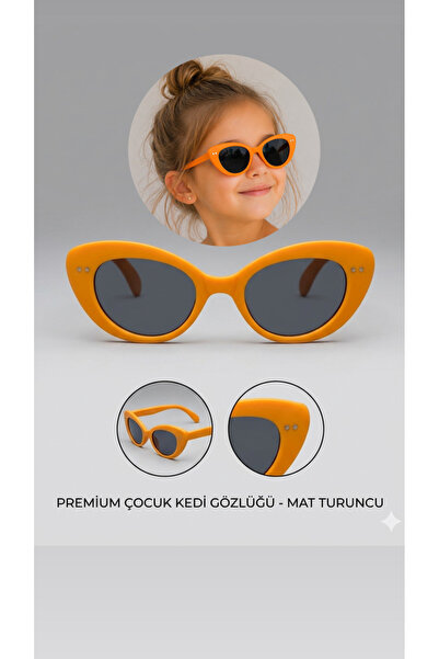 synshop Orange Girls' Sunglasses Uv400 Cat Eye Model Matte Stylish Lightweigh...