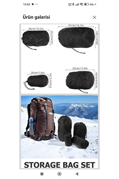 CAMP STORY Kamp saklama çantası 4 lü set su geçirmez