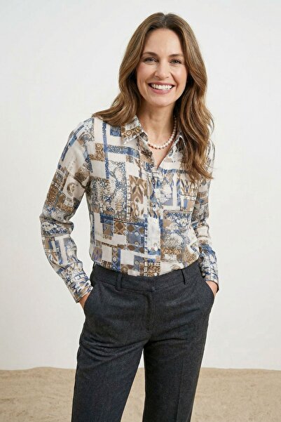 Hiccup My Fashion Geometric Pattern Buttoned Shirt