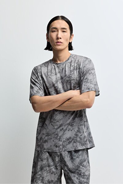 LEFTIES Abstrakt baskılı spor t-shirt