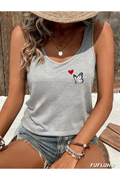 FUFLUNS ΓΥΝΑΙΚΕΙΟ ΑΘΛΕΤΙΚΟ ΤΟΠ ΜΕ ΣΤΡΟΓΓΥΛΗ ΛΑΙΜΟΥΡΑ ΚΑΙ ΣΧΕΔΙΟ ΚΑΡΔΙΑΣ ΠΕΤΑΛ...