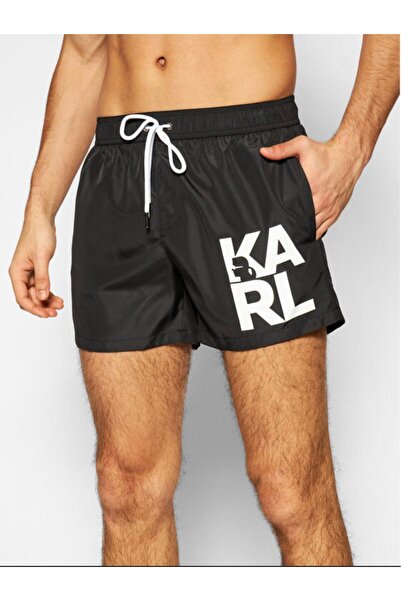 Karl LagerfeId Karl Lagerfeld Men's Shorts, Sport-Beach Black