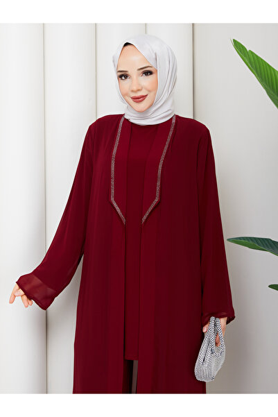 Modam Bella Plus Size Collar Stone-Embellished Three-Piece Set