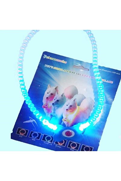 Nemere Mavi Renk Neon Led Işıklı Kedi Köpek Kolyesi (18,5 cm) NemereHome