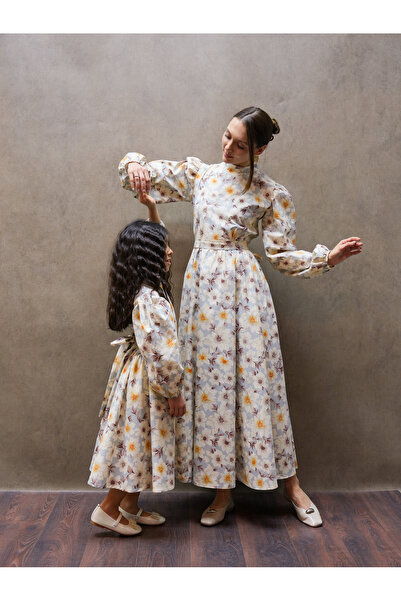 KÜÇÜĞÜM BUTİK Τεσεττούρ Καφέ Ακαζέλια Χακίμ Γιακάς Συνδυασμός Μητέρας-Κόρης