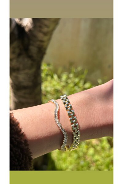 Bade Jewelry Vip Gold S Suyolu&RLX موديل 2 قطعة مجموعة أساور عصرية أنيقة 17+2 سم