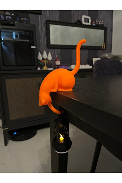 3dvibeswithmerve Dekoratif Kedi Figürlü Led Mum