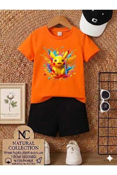 Nice Clothes ΚΑΛΟΚΑΙΡΙΝΟ ΠΑΙΔΙΚΟ ΜΠΛΟΥΖΑΚΙ ΚΑΙ ΣΟΡΤΣ UNISEX (ΜΕ ΣΤΑΜΠΑ PİKAÇHU)