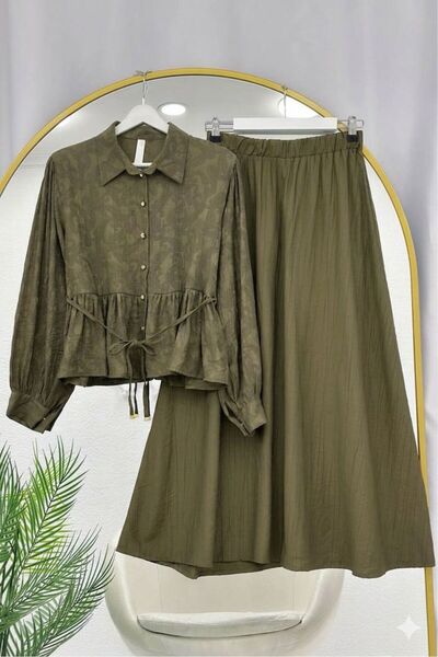 modasindoma Γυναικείο σετ φούστας με σχέδιο ζακάρ