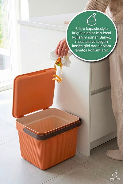 EVONİTA Kapaklı Çok Amaçlı Saklama Kutusu Sepet Organizer 6 Litre Oyuncak Ban...