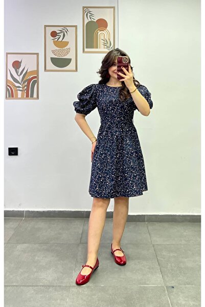 bydenizcollection Balloon Sleeve Belted Dress