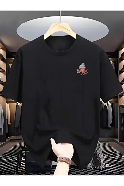 AEMİ Μπλουζάκι Unisex Oversize με στάμπα χταπόδι και καπέλο