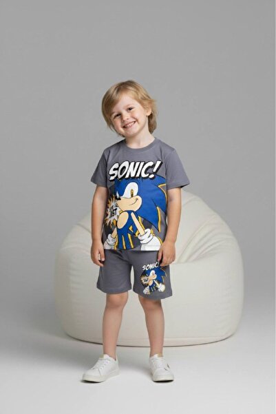 Yağmur Giyim PJKSKT Σετ κοντομάνικο για αγόρια με σορτς με σχέδιο Sonic 6610