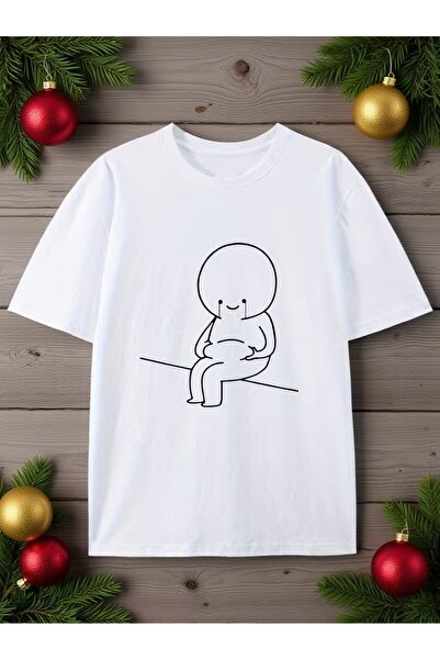 AEMİ Μπλουζάκι Unisex με στάμπα, χαλαρή εφαρμογή και λαιμόκοψη ποδηλάτου