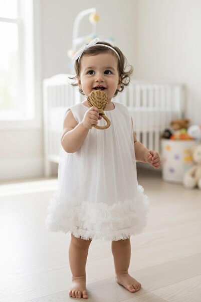 Butik KIZ BEBEK PAMUKLU ASTARLI TÜL ELBİSE ÖZEL GÜN ELBİSESİ