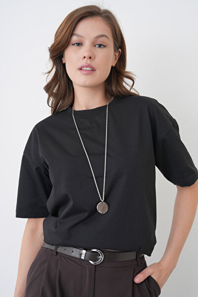 JİMNY JEWELRY قلادة أركانا ذات السلسلة الطويلة المصنوعة من الفولاذ