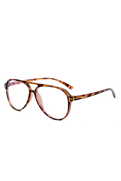 Verano Mavi Işık Korumalı Pilot Gözlük Leopar Desen Çift Köprü Unisex Aviator...