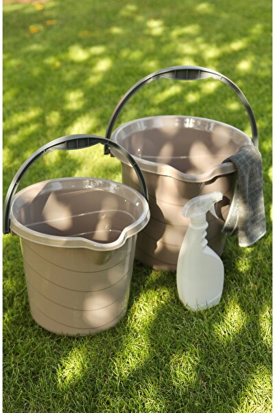 ZİVORA Temizlik Kovası 10-14 Litre 2 Li Vizon Set Kapaksız Su Kovası