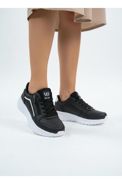Kadın Spor Ayakkabı | Fermuarlı Kalın Taban Rahat Sneaker