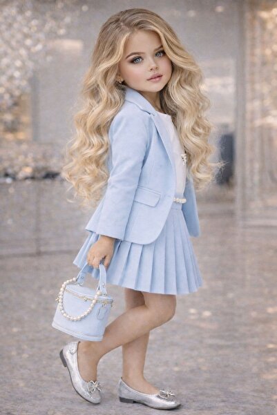 Bisahane Κοριτσίστικη Φούστα, Μπουφάν, Μπλουζάκι, Τσάντα, Ζώνη με Κορώνα, Σετ...