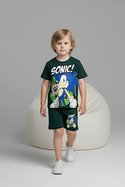 Yağmur Giyim PJKSKT Σετ κοντομάνικο για αγόρια με σορτς με σχέδιο Sonic 6610