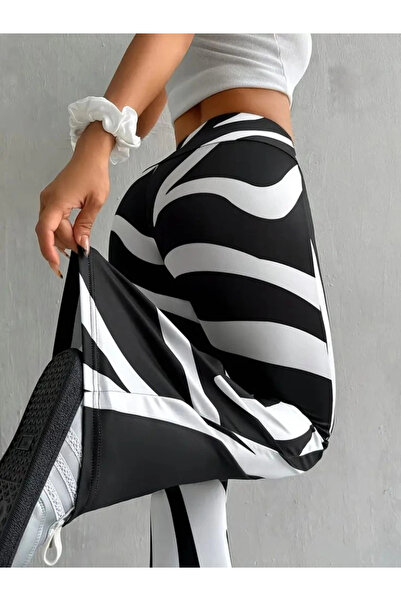 babatr.com Γυναικείο κολάν κατάδυσης με ψηλόμεσο σχέδιο ζέβρας