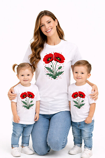 VODEXA Combinație mamă-fiică Tricou supradimensionat Tricou cu imprimeu RED L...