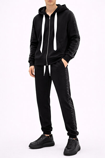 ARMY STORE Ουνισέξ Φόρμα με Γυαλιστερά Κουκκίδες – Φούτερ με Φερμουάρ και Κομ...