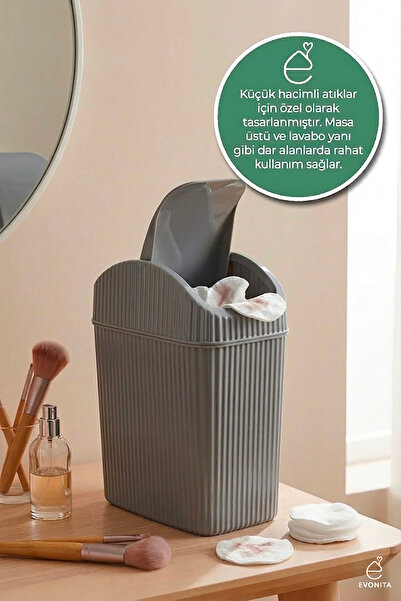 EVONİTA Kapaklı Mini Çok Amaçlı Saklama Kutusu Masa Üstü Organizer Banyo Mutf...