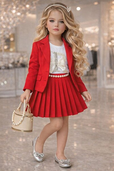 Bisahane Κοριτσίστικη Φούστα, Μπουφάν, Μπλουζάκι, Τσάντα, Ζώνη με Κορώνα, Σετ...