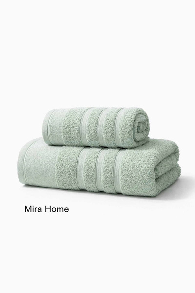 Mira Home طقم مناشف حمام قطنية مكون من قطعتين أيليا جرين