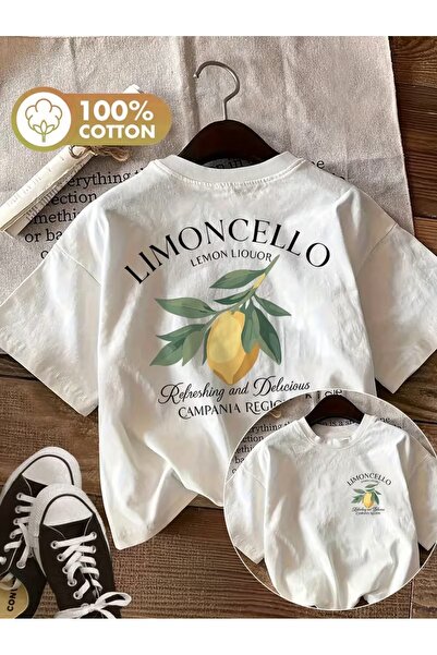 AEMİ Μπλουζάκι Unisex με στάμπα λεμόνι και λεμονίχαλας, μεγάλου μεγέθους, με ...