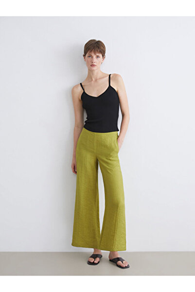 LC Waikiki RMZ GİYİM FARKİLYA Pantaloni de damă cu aspect de in și șnur în talie
