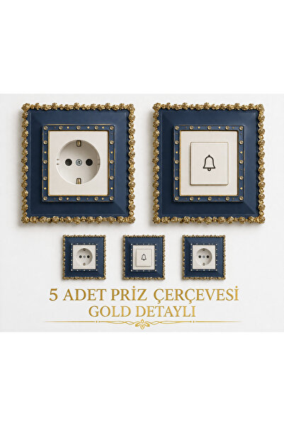 Marrone 5 Okvir za utičnice sa zlatnim detaljima