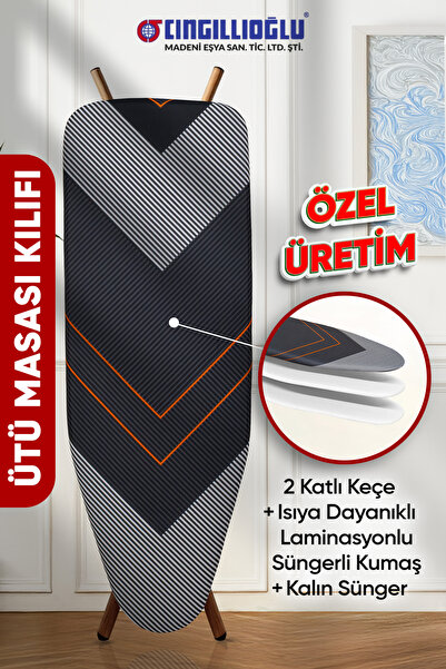 Fiesta CB-111 Kalp V Motifli KALIN KEÇELİ+SÜNGERLİ Isıya Dayanıklı Ütü Masası...