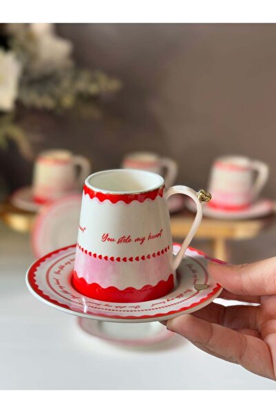 şirineşyalarım Frany 6 Kişilik Porselen Türk Kahvesi Fincan Takımı