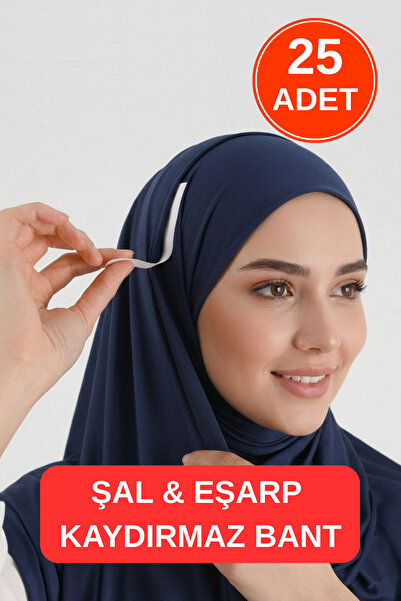 WAPPA 25 Adet Eşarp Şal Kaydırmaz Bant Eşarp Şal Sabitleme Bandı Çift Taraflı...
