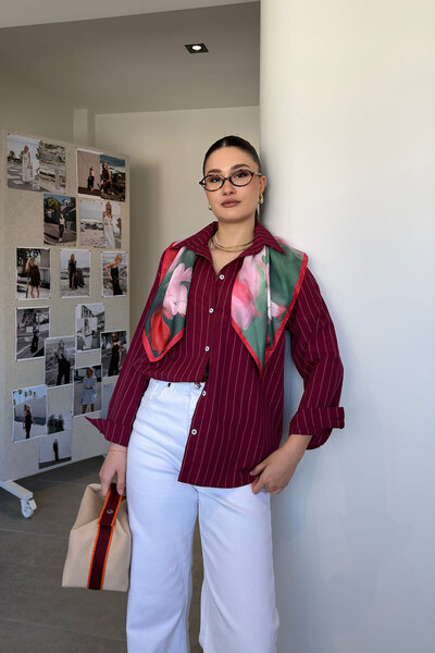 MAGARDE Striped Premium Shirt - Bordo