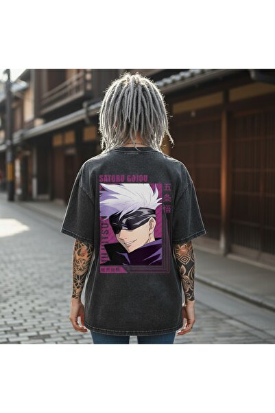 FG KONNİCHİWA Μπλουζάκι με στάμπα του anime Jujutsu Kaisen, μαύρο, unisex, με...