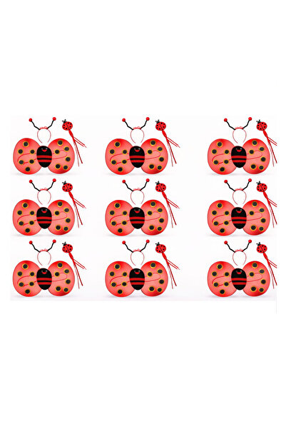 Skygo 9-Piece Ladybug Firefly Costume Set – Wing, Crown, Scepter