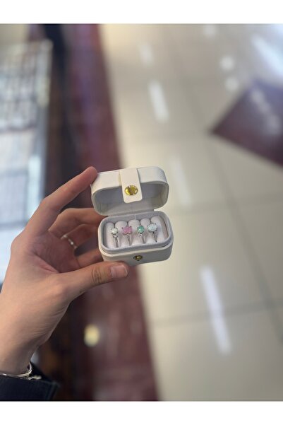 FouleeAksesuar Mini Yüzük Çantası - Beyaz, Yüzükler Dahil Değildir, Seyahat T...