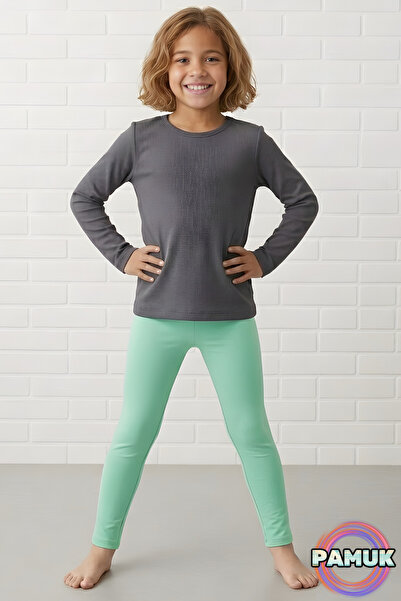 United Fabrics Mint Kids' Leggings - Soft, Stretchy, Comfortable Cotton Anti-...