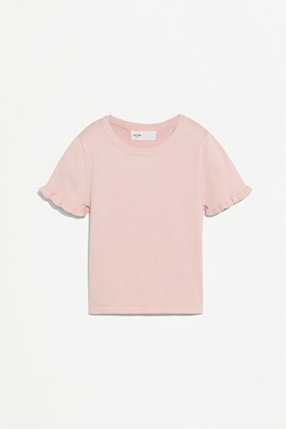 LEFTIES Fırfırlı triko crop top