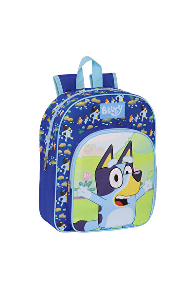 safta Rucsac scoala pentru copii, Safta, Bluey, Poliester, 28 X 34 X 10 cm