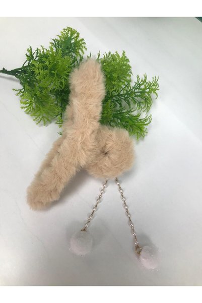 VLDORO Chain Detailed Plush Buckle with Pon Pon