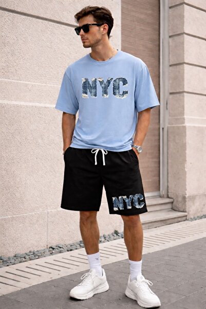 orwen life est. 2022 Unisex NYC Σετ μπλουζάκι και σορτς με στάμπα – Άνετο καθ...