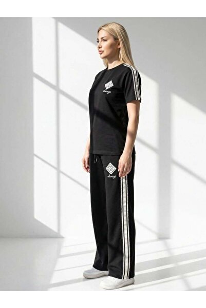 Kokoşum Butik Σετ αθλητικής φόρμας 7530 Star Stripe Μαύρο